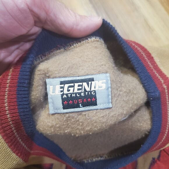 Vintage 90s Sz Large America MADE IN USA Spell Out Stitched Crewneck Sweatshirt - Picture 6 of 11